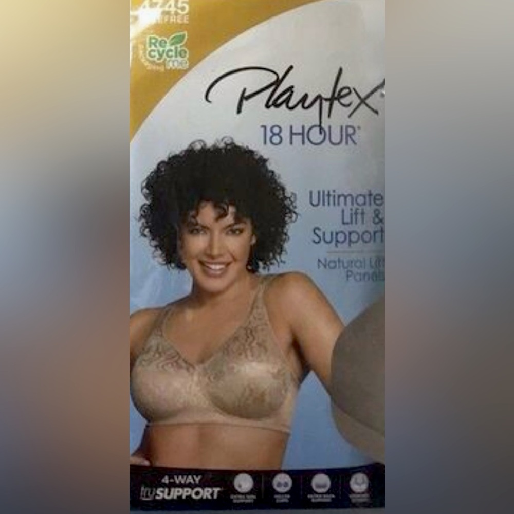Playtex 4745 18 Hour Wire Free Full Support Bra 38DD Taupe